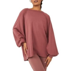 Nwt Free People Women's She's Everything Long Sleeve Top Size M Wine Color